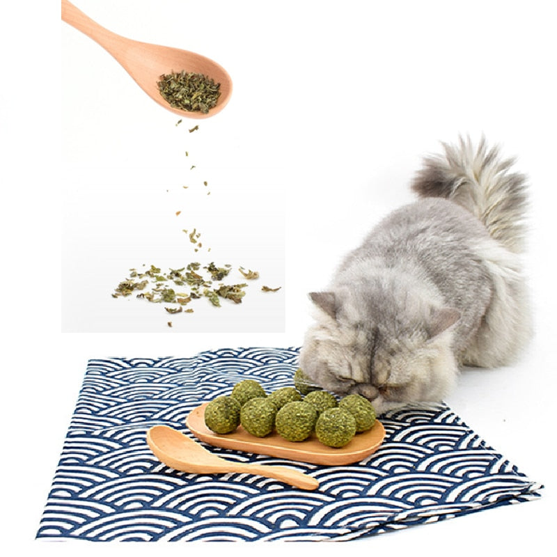 Edible Catnip Ball Clean Teeth The Stomach Pet Catnip Toys Safe Healthy Catmint Cats Home Chasing Game Toy Products