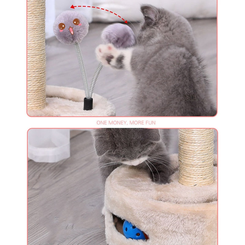 Hoopet H35.5/21cm Pet Cat Scratching Toy Sisal Climbing Furniture Cat Interactive Toys Kitten Exercise Climbing Frame