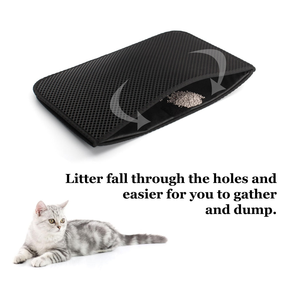 New Waterproof Pet Cat Litter Mat EVA Double Layer Cat Litter Pads Trapper Mat folding Non-slip Pet Litter Mat Cat Supplies