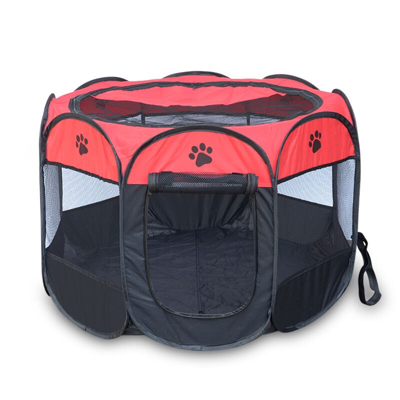 SHUANGMAO Hot Outdoor Pet Cat Octagonal Tent Dog Fence Folding Portable Cats House Cage Dogs Playpen Puppy Kennel Sofa Supplies