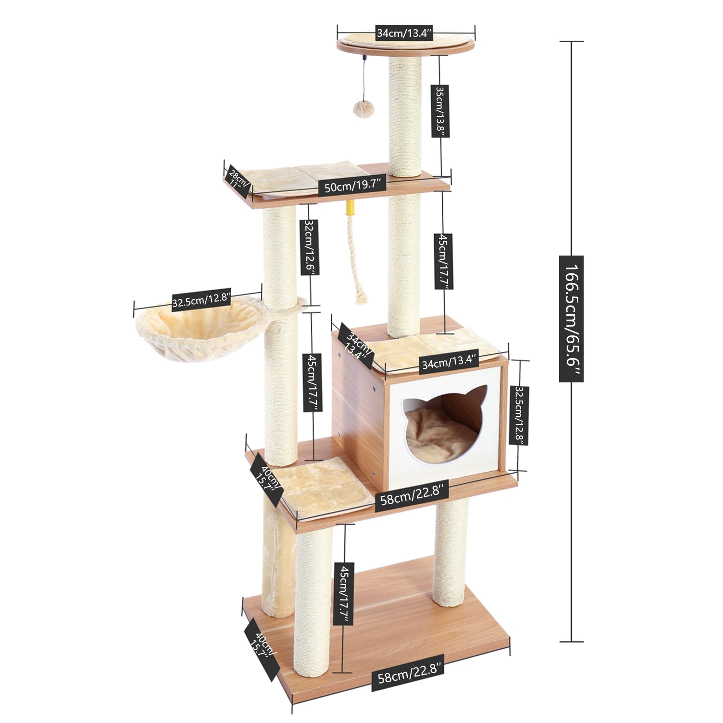 Rocket Styling Cat Tree Condo Scratching Post Multi-level Cat Towel Cozy Perches Climbing Tree Toys Activity Furniture Protector