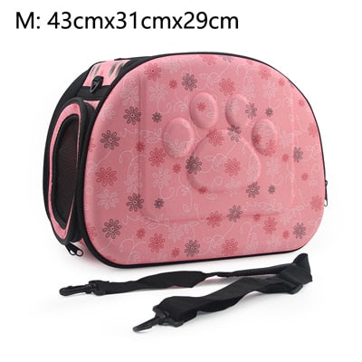 Travel Pet Bag Cat Flower Carriers Bags Breathable Pink Folding Small Dog Outdoor Shoulder Bag Folding Cats Carrying