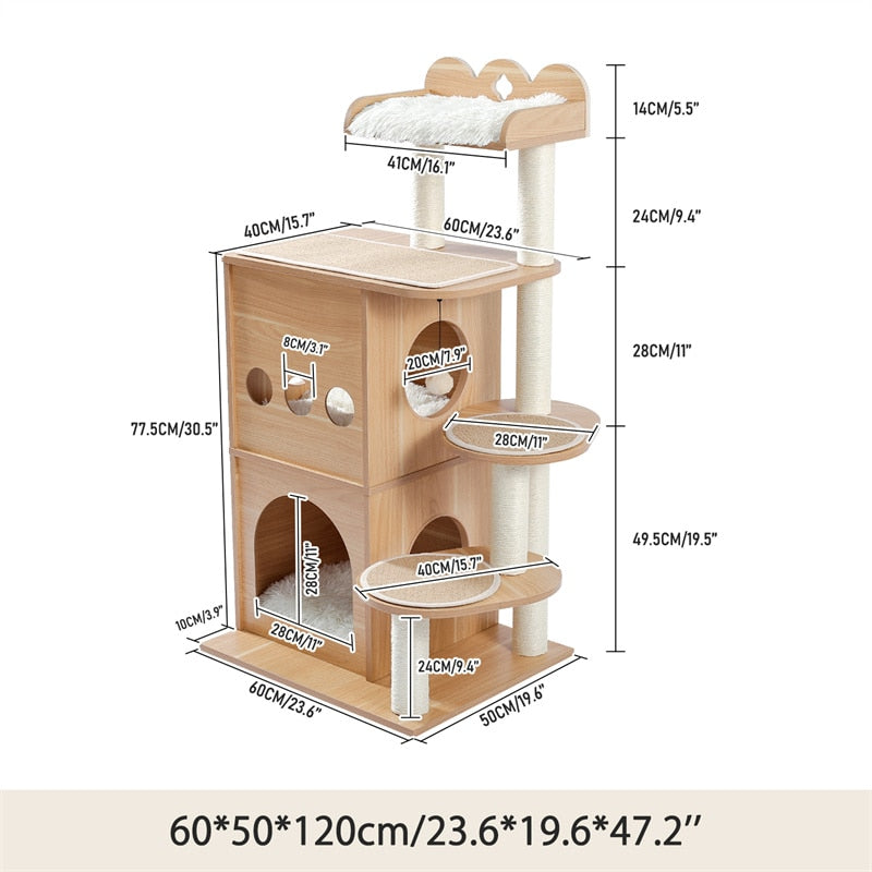 Rocket Styling Cat Tree Condo Scratching Post Multi-level Cat Towel Cozy Perches Climbing Tree Toys Activity Furniture Protector