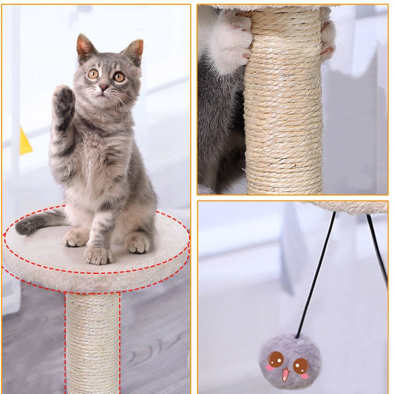 Hoopet H35.5/21cm Pet Cat Scratching Toy Sisal Climbing Furniture Cat Interactive Toys Kitten Exercise Climbing Frame