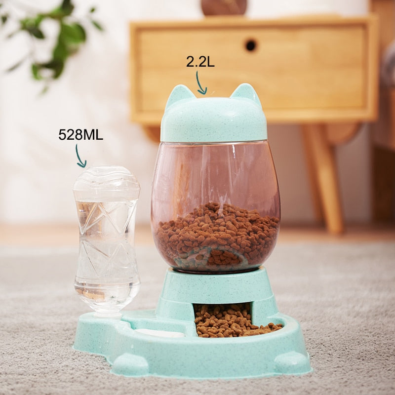 SHUANGMAO Pet Cat Bowl 2.2L Food Bowls Dog for Cats Automatic Drinking 528ml Puppy Feeder Fountain Large Capacity Waterer Kitten