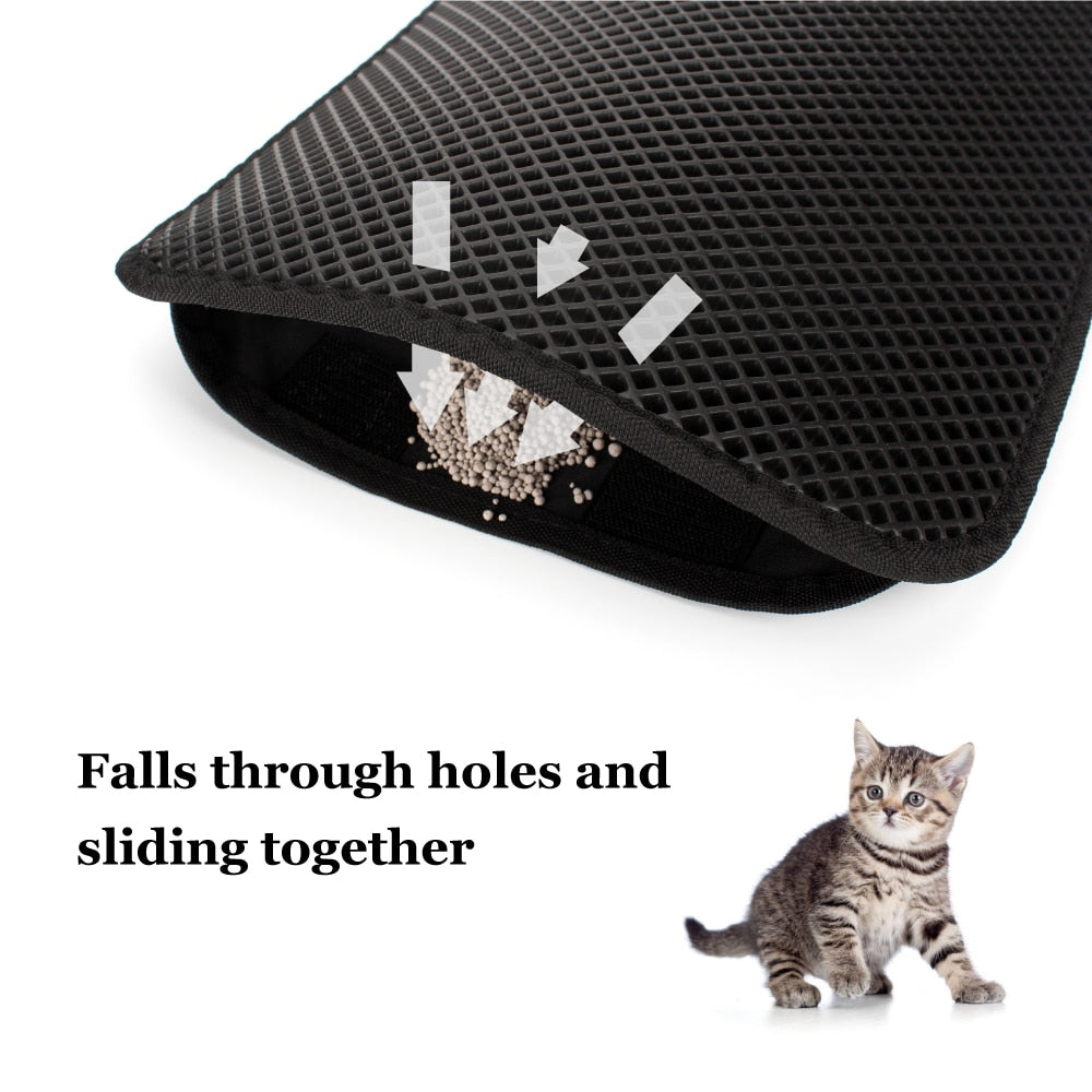 New Waterproof Pet Cat Litter Mat EVA Double Layer Cat Litter Pads Trapper Mat folding Non-slip Pet Litter Mat Cat Supplies