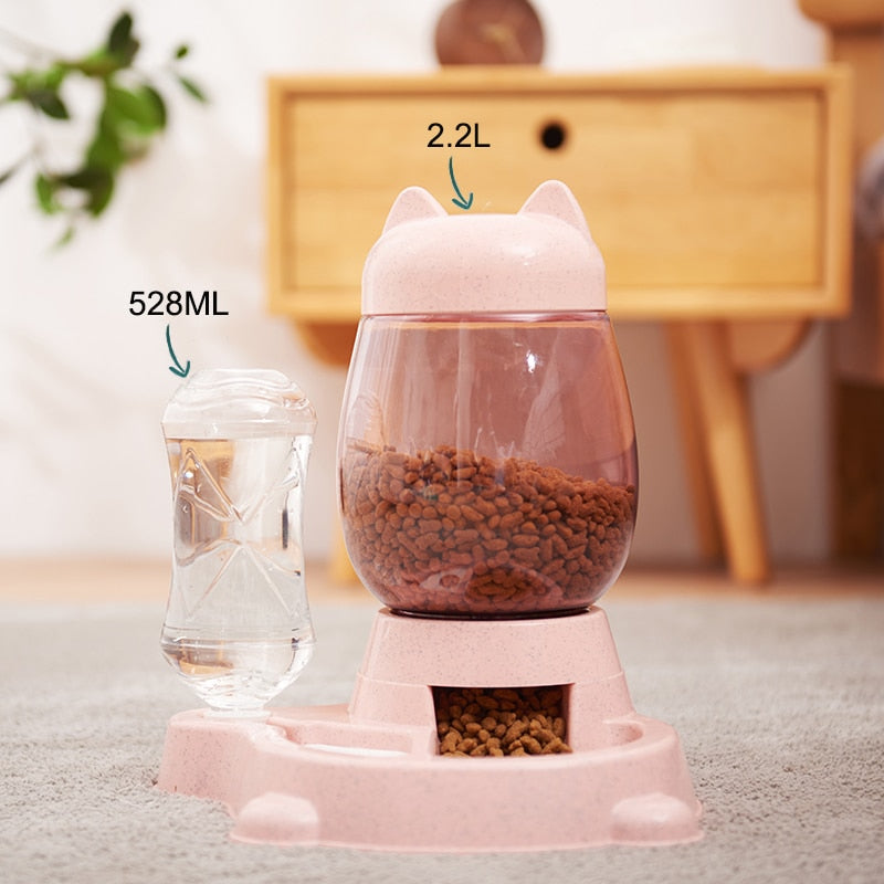 SHUANGMAO Pet Cat Bowl 2.2L Food Bowls Dog for Cats Automatic Drinking 528ml Puppy Feeder Fountain Large Capacity Waterer Kitten