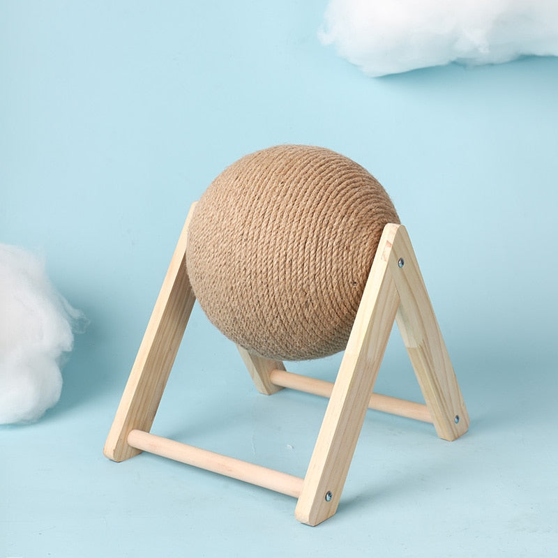 Cat Scratching Ball Wood Stand Pet Furniture Sisal Rope Ball Toy Kitten Climbing Scratcher Grinding Paws Scraper Toys For Cats