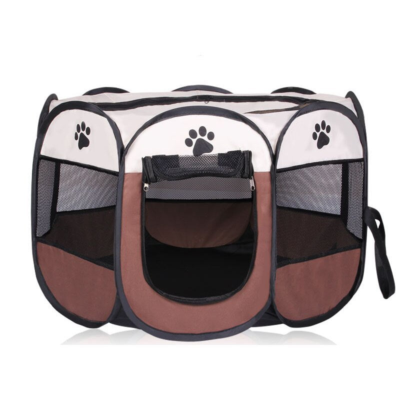 SHUANGMAO Hot Outdoor Pet Cat Octagonal Tent Dog Fence Folding Portable Cats House Cage Dogs Playpen Puppy Kennel Sofa Supplies