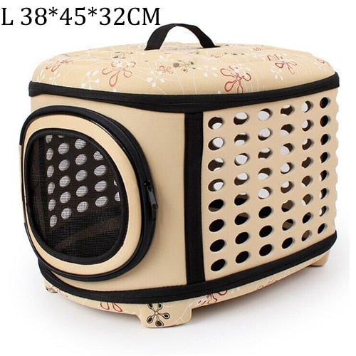 Travel Pet Bag Cat Flower Carriers Bags Breathable Pink Folding Small Dog Outdoor Shoulder Bag Folding Cats Carrying