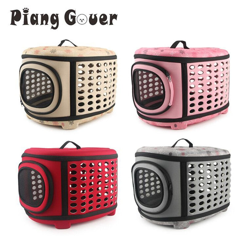 Travel Pet Bag Cat Flower Carriers Bags Breathable Pink Folding Small Dog Outdoor Shoulder Bag Folding Cats Carrying