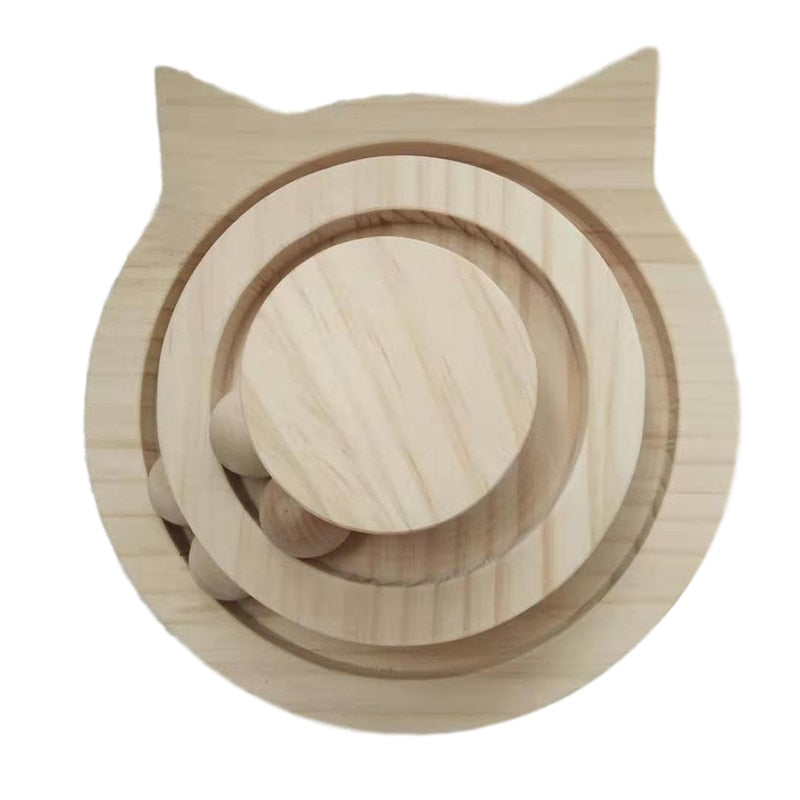 Pawstrip Wamuuzing 2 or 3 Leveled Wooden Cat Ball Teaser