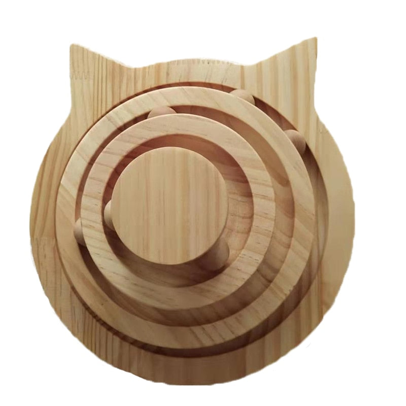 Pawstrip Wamuuzing 2 or 3 Leveled Wooden Cat Ball Teaser