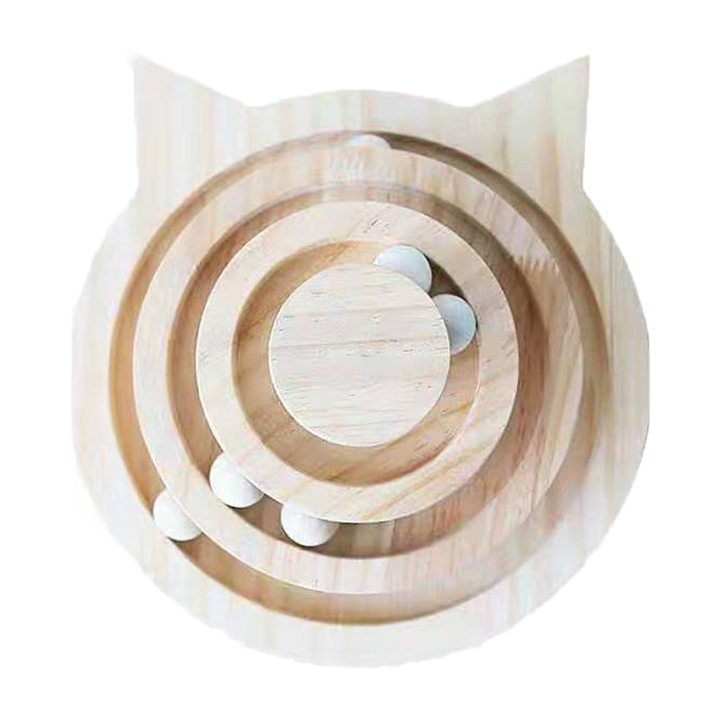 Pawstrip Wamuuzing 2 or 3 Leveled Wooden Cat Ball Teaser