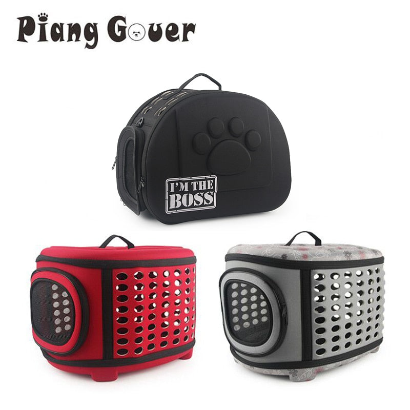 Travel Pet Bag Cat Flower Carriers Bags Breathable Pink Folding Small Dog Outdoor Shoulder Bag Folding Cats Carrying