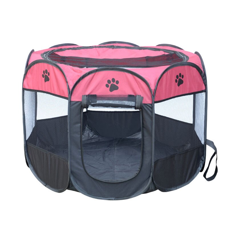 SHUANGMAO Hot Outdoor Pet Cat Octagonal Tent Dog Fence Folding Portable Cats House Cage Dogs Playpen Puppy Kennel Sofa Supplies