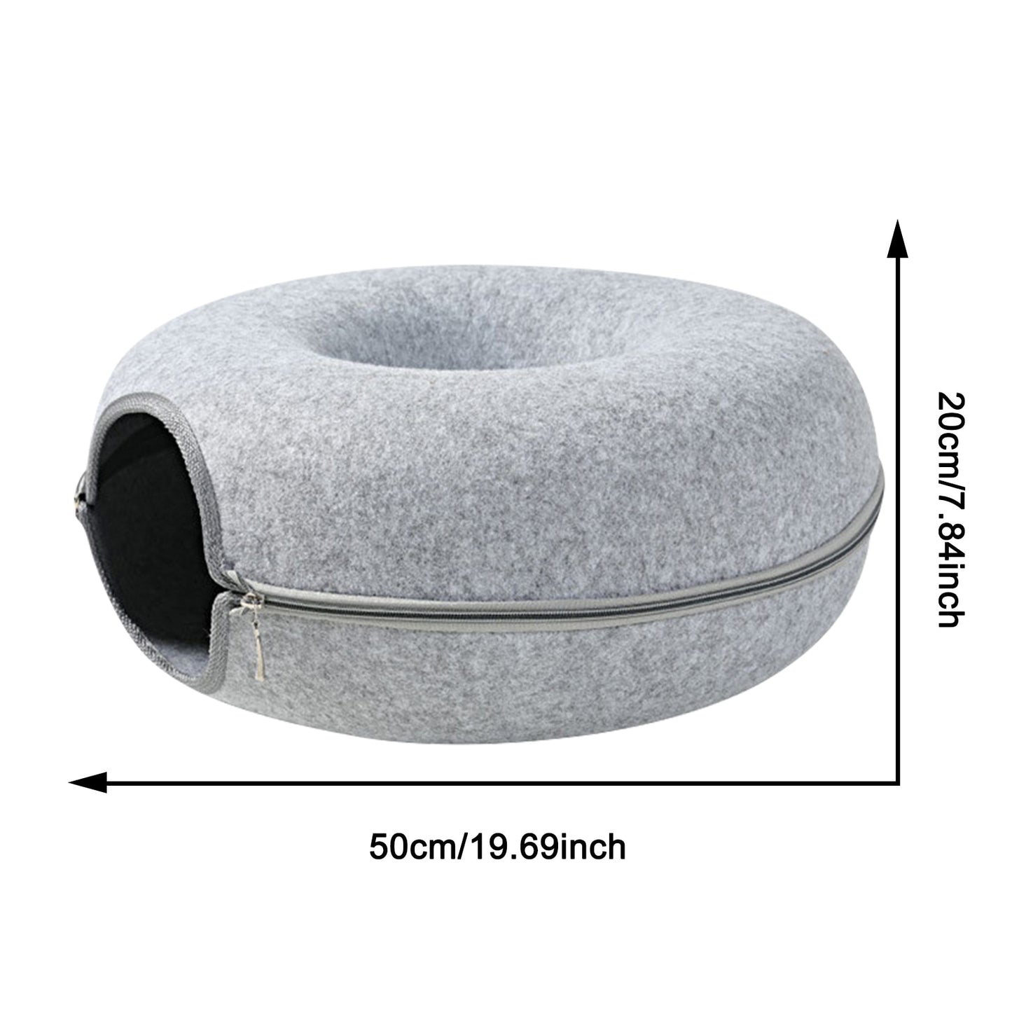 Felt Cat Nest Bed Interactive Tunnel Toys Pet Bed For Cats Kitten Puppy Half Closed Donut Shape Cave Beds Tunnel House Basket