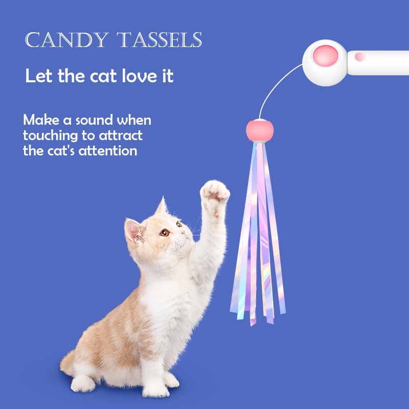 Gravitational Cat Stick Cat Himself Fairy Feather Bell Catnip Kitten Cat Interactive Toys Ball Laser Teaser Pen Retractable