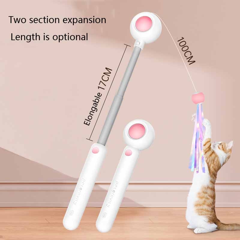 Gravitational Cat Stick Cat Himself Fairy Feather Bell Catnip Kitten Cat Interactive Toys Ball Laser Teaser Pen Retractable