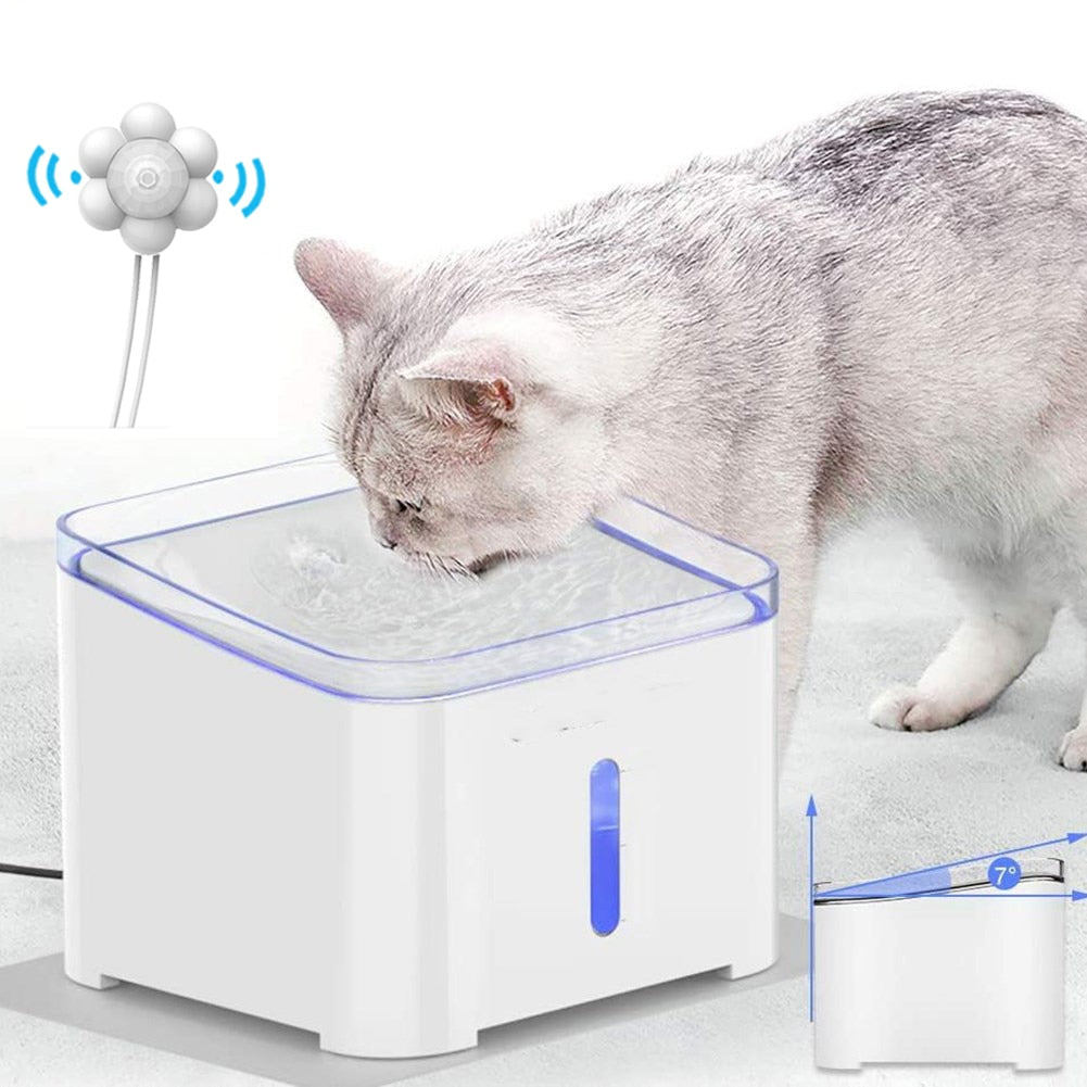 Pet Cat Water Fountain 2L Automatic Dog Water Dispenser Electric LED Lighting USB Cat Water Drinking Fountain Water Drinker Bowl